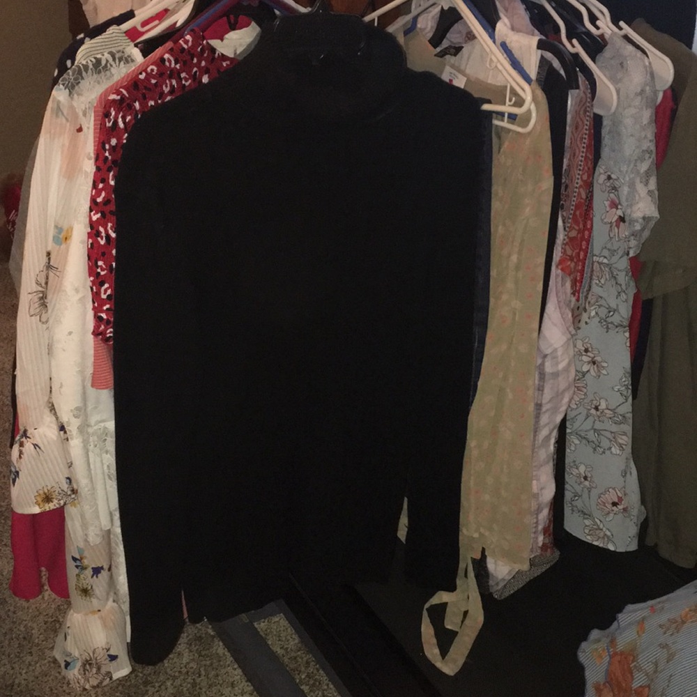 Black turtleneck sweater